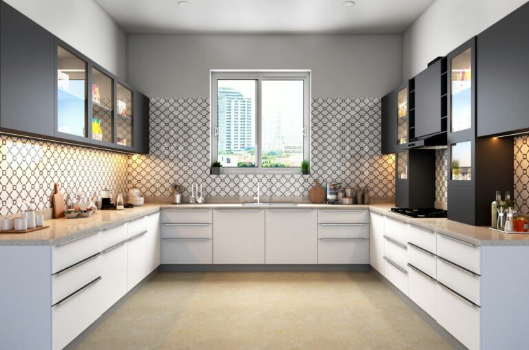 L-shaped modular kitchen in Ahmedabad